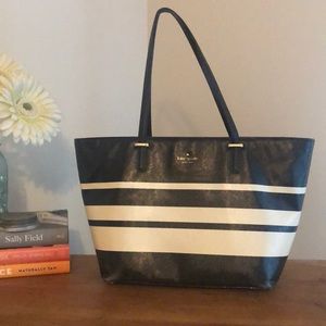 Black and white kate spade tote